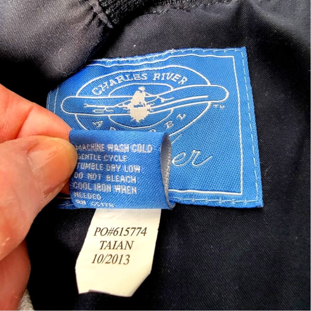 Charles River Apparel Pullover‎ Windbreaker Jacket Women's M Navy V-Neck Preppy - Picture 11 of 11